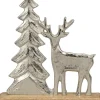 Dekofigur "Hirsch" in Silber - (B)23 x (H)26 x (T)5 cm