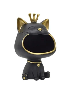 Dekofigur in Schwarz/ Gold - (H)25,5 cm