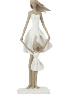 Dekofigur in Weiß/ Taupe - (B)15,5 x (H)45 x (T)10 cm