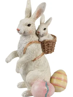 Dekofigur "Kaninchen" in Beige - (B)10 x (H)16 x (T)9 cm