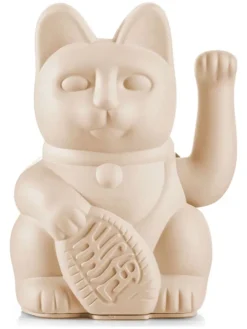 Dekofigur ''Lucky Cat'' in Beige - (B)10,5 x (H)15 x (T)8,5 cm