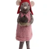 Dekofigur ''Mouse'' in Grau/ Rot - (B)6 x (H)27 x (T)6 cm