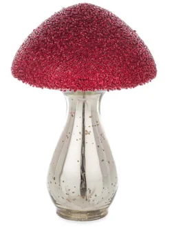 Dekofigur "Mushroom" in Rot/ Silber - (H)19 cm