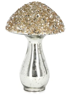 Dekofigur "Mushroom" in Silber/ Gold - (H)19 cm