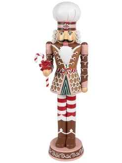 Dekofigur "Nussknacker" in Rosa/ Hellbraun - (B)15 x (H)46 x (T)12 cm