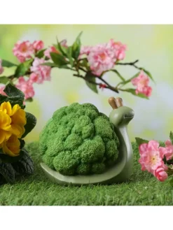 Dekofigur Schnecke Brokkoli Gartendeko für Beet Garten H: 11cm in grün