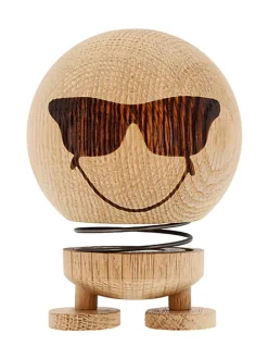 Dekofigur "Smiley Cool M" in Eiche - (B)7,5 x (H)10 x (T)7,5 cm