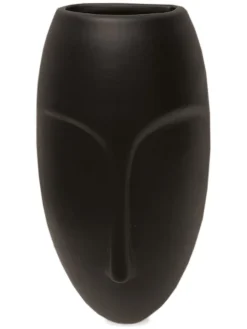 Dekofigur "Visage" in Schwarz - (B)11 x (H)21,5 x (T)7 cm