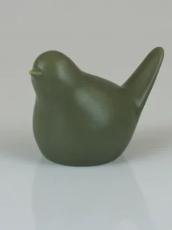 Dekofigur "Vogel" in Khaki - (B)12 x (H)9 cm