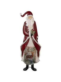 Dekofigur "Weihnachtsmann" in Rot - (B)33 x (H)85 x (T)16 cm