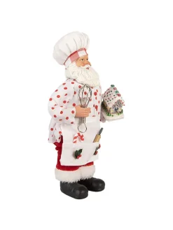 Dekofigur "Weihnachtsmann" in Weiß/ Rot - (B)15 x (H)28 cm