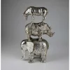 Dekofigur "Wilde Tiere" in Silber - (B)23 x (H)33 cm
