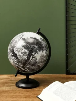 Dekoglobus "Black forest" in Schwarz/ Weiß - (H)31 x Ø 21 cm