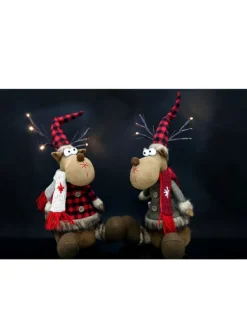 Dekoleuchte "Deer" in Hellbraun/ Rot - (H)19 cm (Überraschungsprodukt)