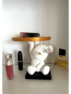 Dekoobjekt in Weiß/ Gold - (H)14 cm