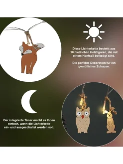 Dekorative Lichterkette mit Tiermotiven 'Forest Friends', Batterie, Ho
