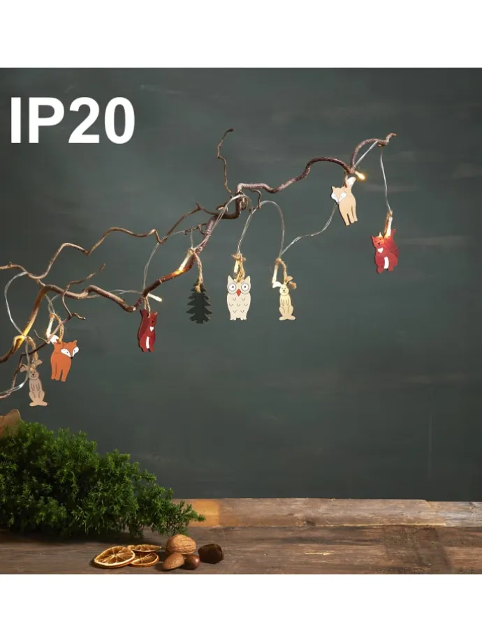 Dekorative Lichterkette mit Tiermotiven 'Forest Friends', Batterie, Ho