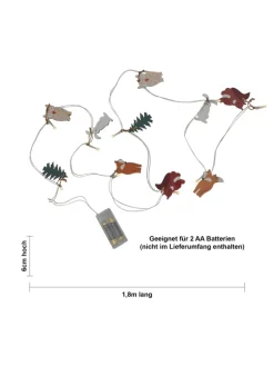 Dekorative Lichterkette mit Tiermotiven 'Forest Friends', Batterie, Ho