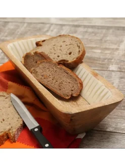 Dekoschale aus Mangoholz in natur/weiß - L: 30m