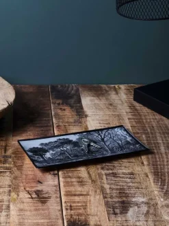 Dekoschale "Black forest" in Schwarz/ Weiß - (B)21 x (T)10 cm