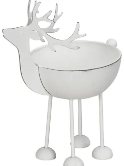 Dekoschale "Hirsch" in Weiß - (B)17 x (H)21 x (T)1 cm