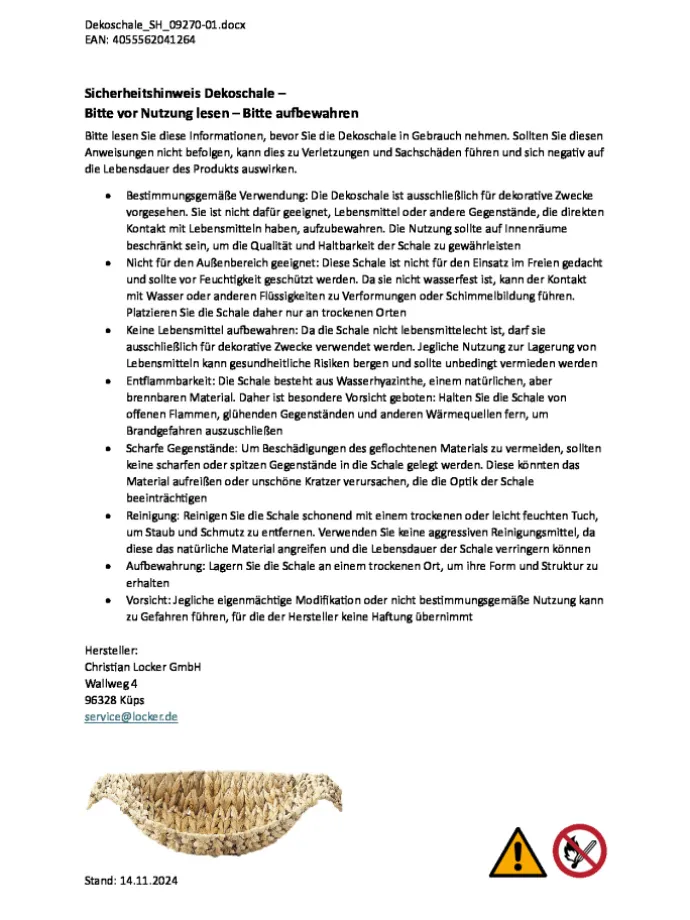 Dekoschale HYACINTHDEC in Braun