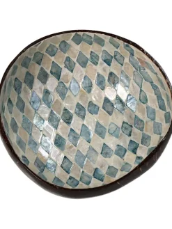 Dekoschale in Braun/ Blau/ Beige - (H)6 x Ø 14 cm