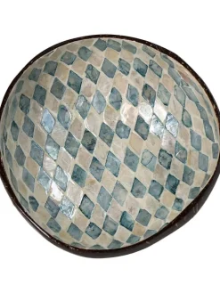 Dekoschale in Braun/ Blau/ Beige - (H)6 x Ø 14 cm