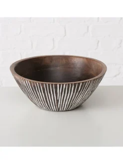 Dekoschale ''Riffley'' in Braun - (H)10 x Ø 25 cm