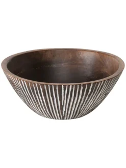 Dekoschale ''Riffley'' in Braun - (H)10 x Ø 25 cm