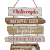 Dekoschild "Winterregeln" in Hellbraun - (B)35 x (H)46 cm