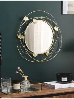 Dekospiegel ANGLET in Gold - (W) 46 x (H) 49 x (L) 2 cm