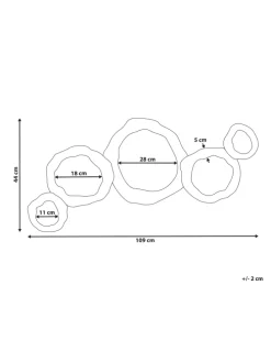 Dekospiegel CHARNY in Gold/Schwarz - (W) 109 x (H) 44 x (L) 3 cm