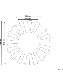 Dekospiegel ECATEPEC in Braun/Weiß/Schwarz - (W) 66 x (H) 66 x (L) 4 cm