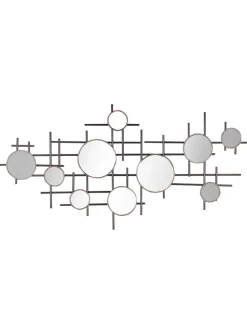 Dekospiegel IBOS in Schwarz/Kupfer/Messing - (W) 113 x (H) 55 x (L) 2 cm