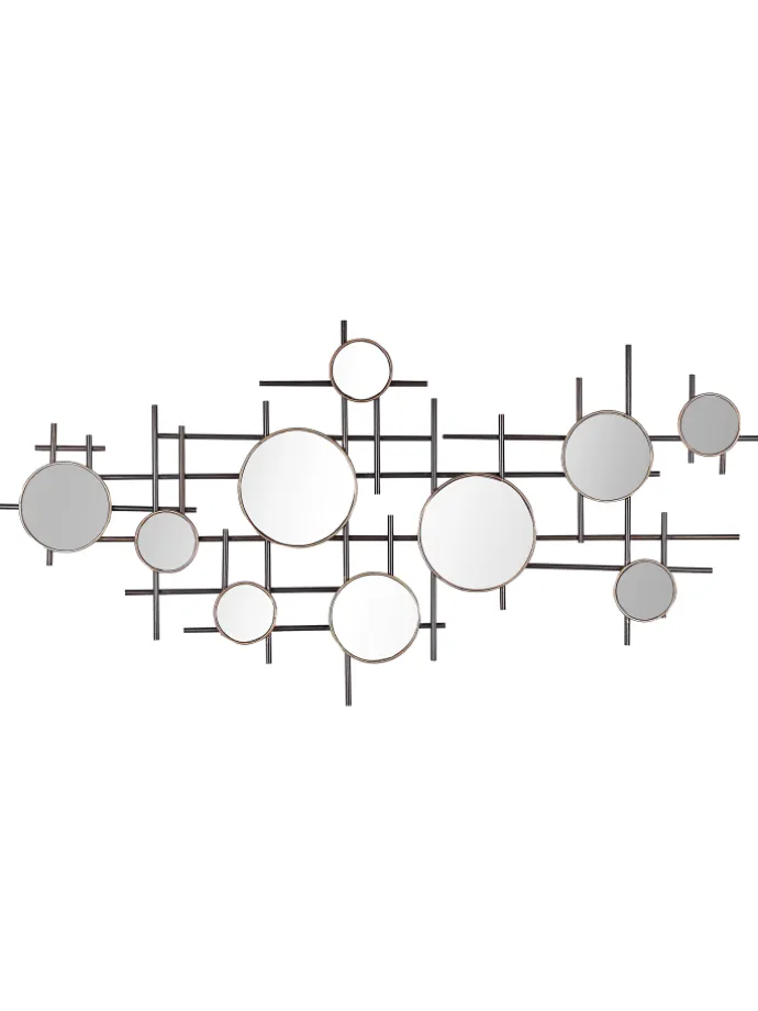 Dekospiegel IBOS in Schwarz/Kupfer/Messing - (W) 113 x (H) 55 x (L) 2 cm