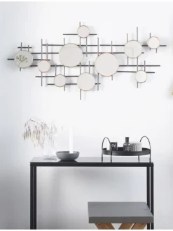 Dekospiegel IBOS in Schwarz/Kupfer/Messing - (W) 113 x (H) 55 x (L) 2 cm