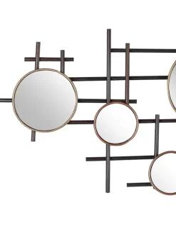 Dekospiegel IBOS in Schwarz/Kupfer/Messing - (W) 113 x (H) 55 x (L) 2 cm