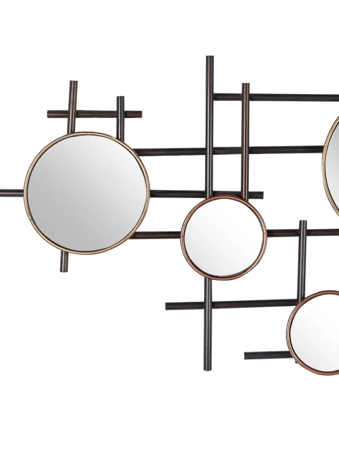 Dekospiegel IBOS in Schwarz/Kupfer/Messing - (W) 113 x (H) 55 x (L) 2 cm