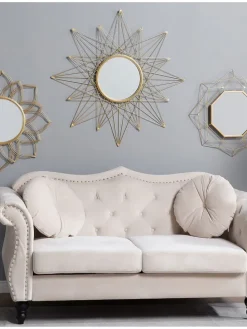 Dekospiegel MILLY in Gold - (W) 67 x (H) 67 x (L) 4 cm