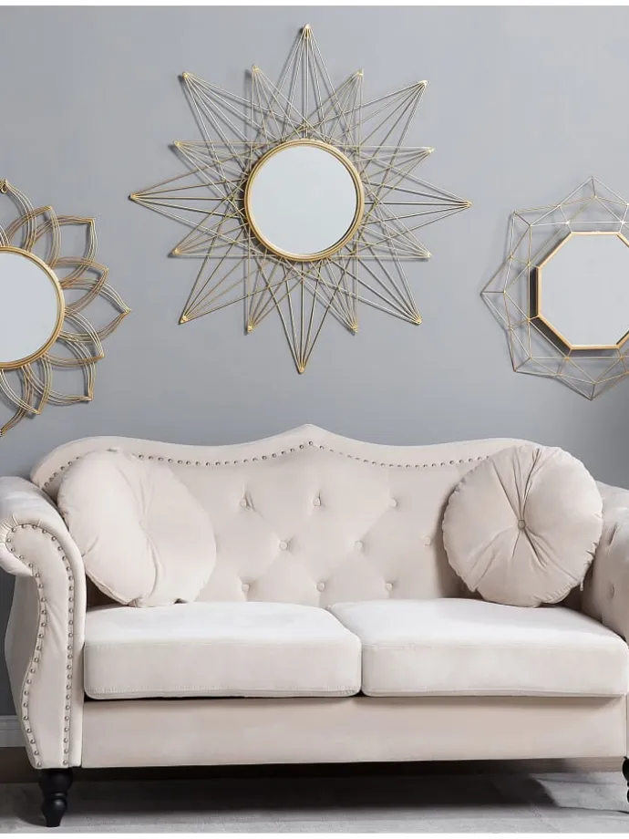 Dekospiegel MILLY in Gold - (W) 67 x (H) 67 x (L) 4 cm