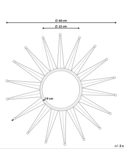 Dekospiegel PERELLI in Gold - (W) 60 x (H) 60 x (L) 3 cm