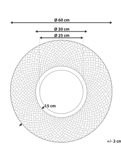 Dekospiegel POMARO in Braun/Weiß - (W) 60 x (H) 60 x (L) 2 cm