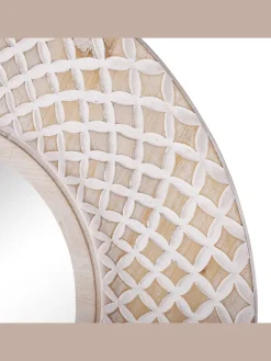 Dekospiegel POMARO in Braun/Weiß - (W) 60 x (H) 60 x (L) 2 cm