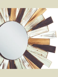 Dekospiegel TAMPICO in Bunt/Weiß/Grün - (W) 75 x (H) 75 x (L) 2 cm