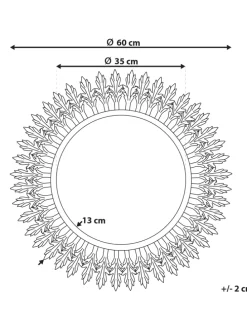 Dekospiegel VOREY in Gold - (W) 60 x (H) 60 x (L) 4 cm