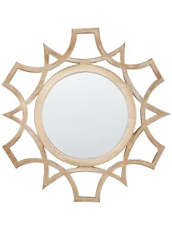 Dekospiegel ZAPOPAN in Braun/Weiß - (W) 60 x (H) 60 x (L) 2 cm