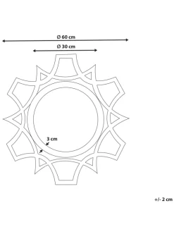 Dekospiegel ZAPOPAN in Braun/Weiß - (W) 60 x (H) 60 x (L) 2 cm