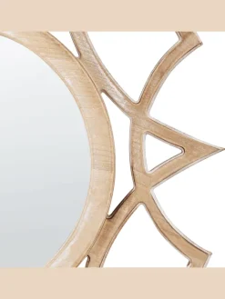 Dekospiegel ZAPOPAN in Braun/Weiß - (W) 60 x (H) 60 x (L) 2 cm