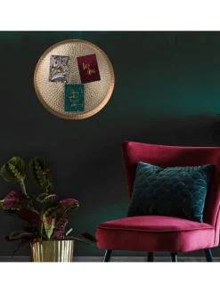 Dekotablett Dekoteller aus Metall magnetisch D: 38,5cm in gold